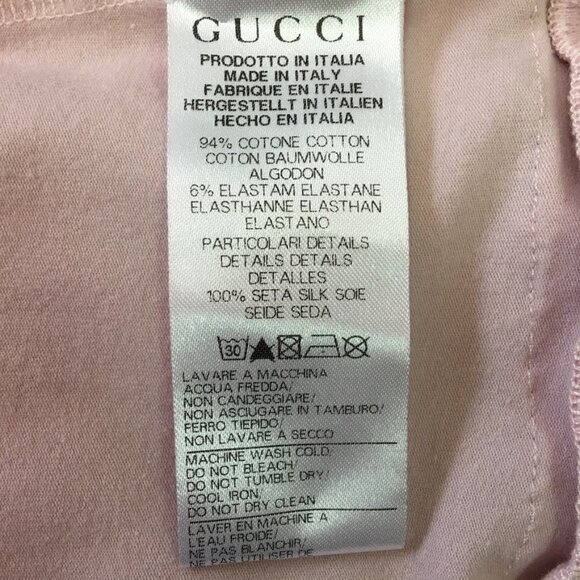 Gucci Baby Girl Light Pink Long Sleeve Guccisima Ruffle Dress Size 9-12 Months - Picture 13 of 14